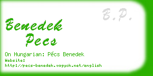benedek pecs business card